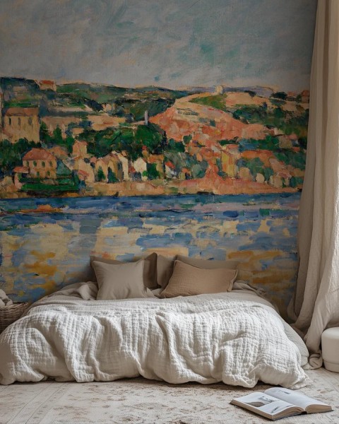 Honpo WP | The Village of L'Estaque Seen from the Sea – by Paul Cézanne (c. 1885)