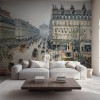 Honpo wp | French Theater Square, Paris – by Camille Pissarro (1898) Vintage Art Wallpaper