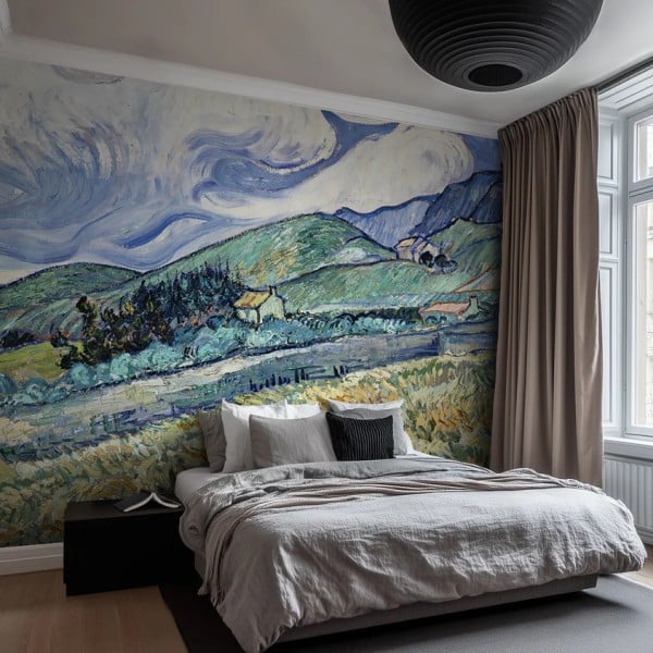 Honpo wp | Mountain Landscape Behind the Saint-Paul Hospital – Vincent van Gogh (1889)