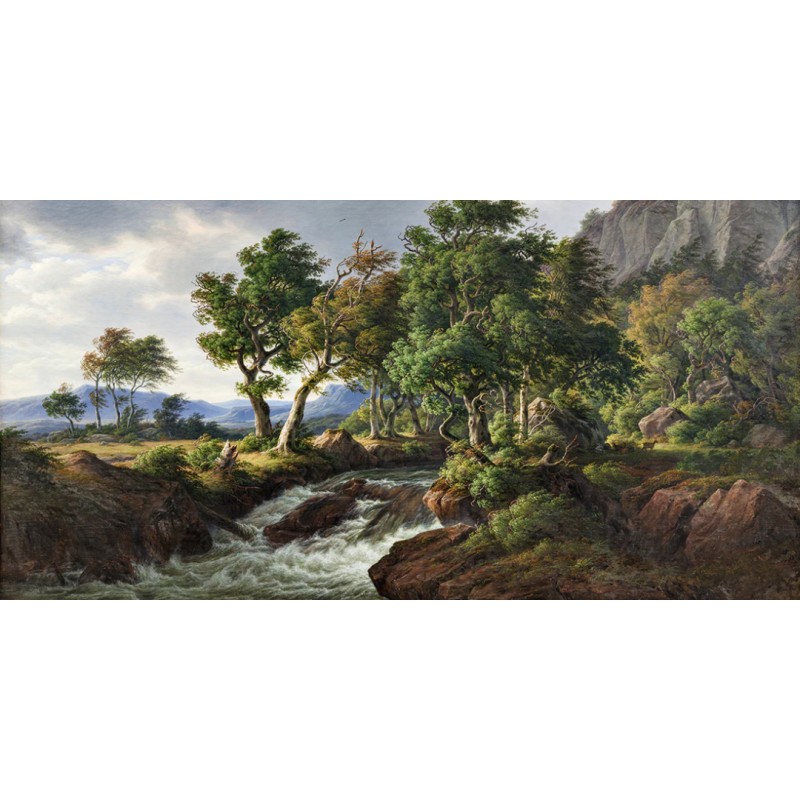 Honpo wp | Rocky Landscape, Djupadal in Bleking – F.C. Kiærskou (c. 19th century)