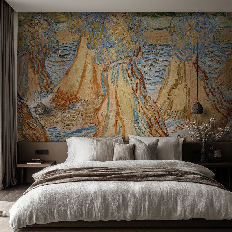 Honpo WP | Sheaves of Wheat – Vincent van Gogh (1890)