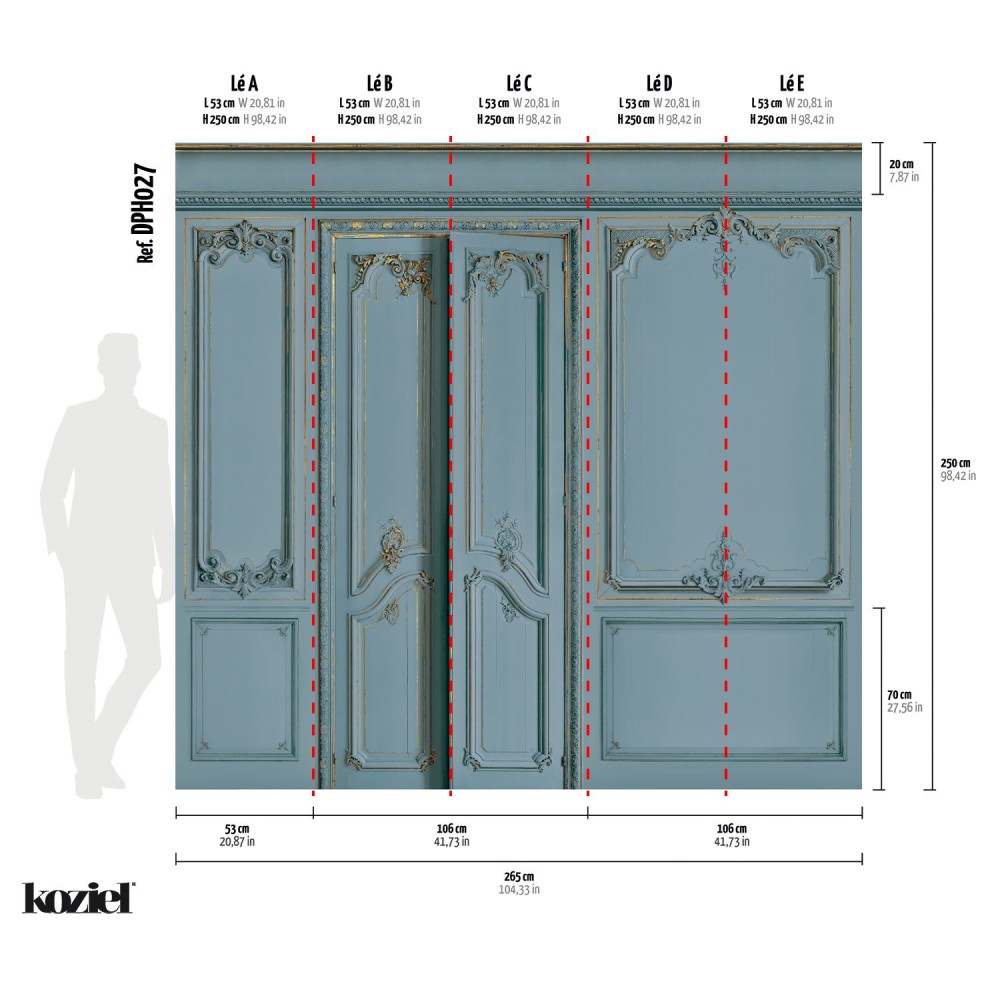 KOZIEL | Set of Haussmann wood panels - Seaside  | DPH027