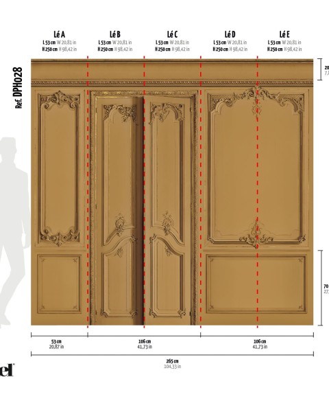 KOZIEL | Set of Haussmann wood panels - Nutmeg | DPH028