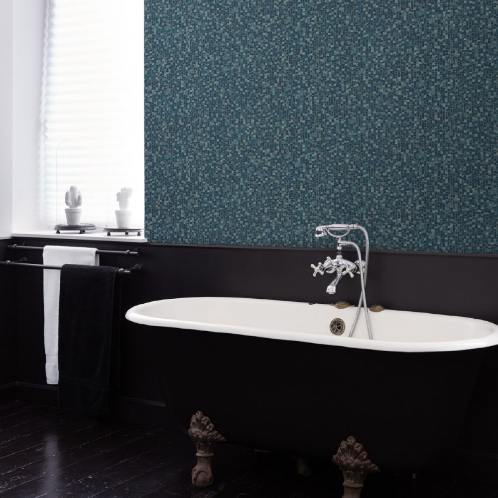 KOZIEL | Dark blue mosaic wallpaper | 3333-80