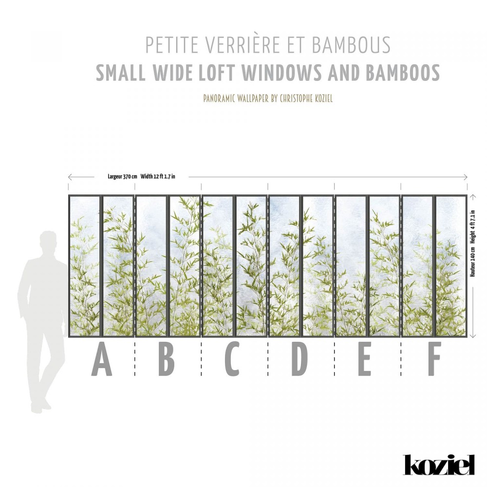 KOZIEL | Panoramic wallpaper small loft windows and bamboos | LPV019-X