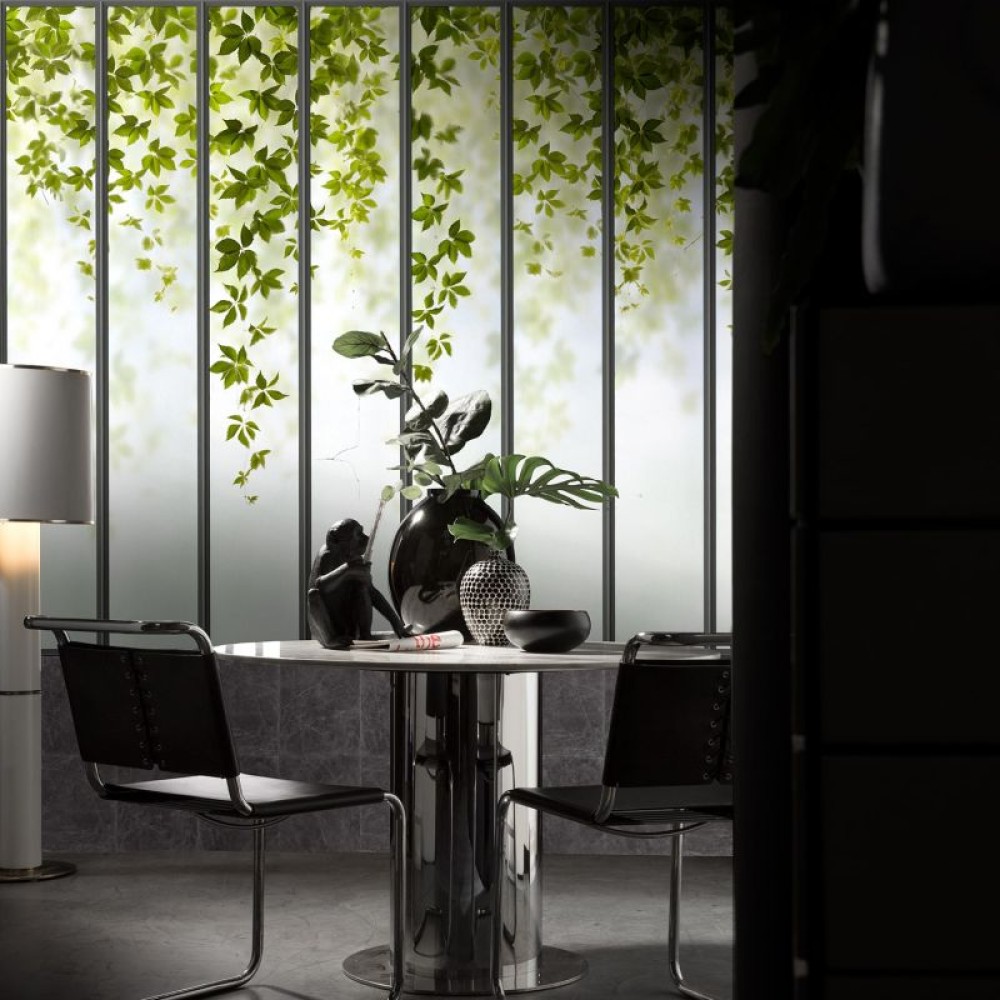 KOZIEL | Panoramic wallpaper wide loft windows and virginia creeper | LPV020XL-X