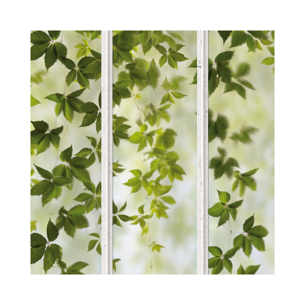 KOZIEL | Panoramic wallpaper white small loft windows and virginia creeper | LPV022-X 
