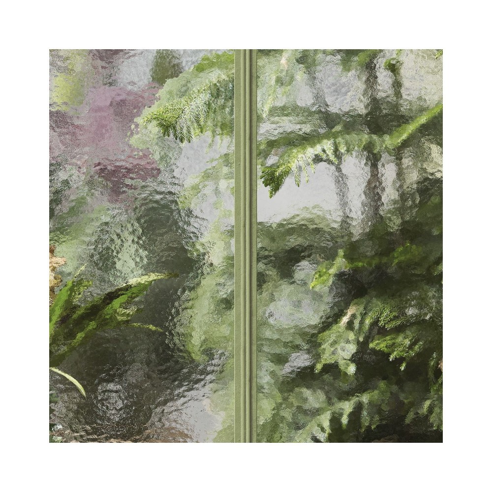 KOZIEL | Panoramic mural sage green winter garden greenhouse | LPV030-X