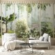 KOZIEL | Panoramic mural alabaster white winter garden greenhouse | LPV031-X