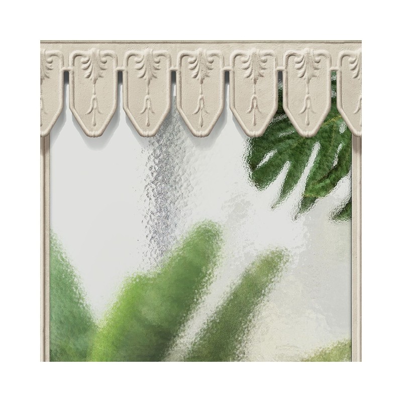 KOZIEL | Panoramic mural alabaster white winter garden greenhouse | LPV031-X