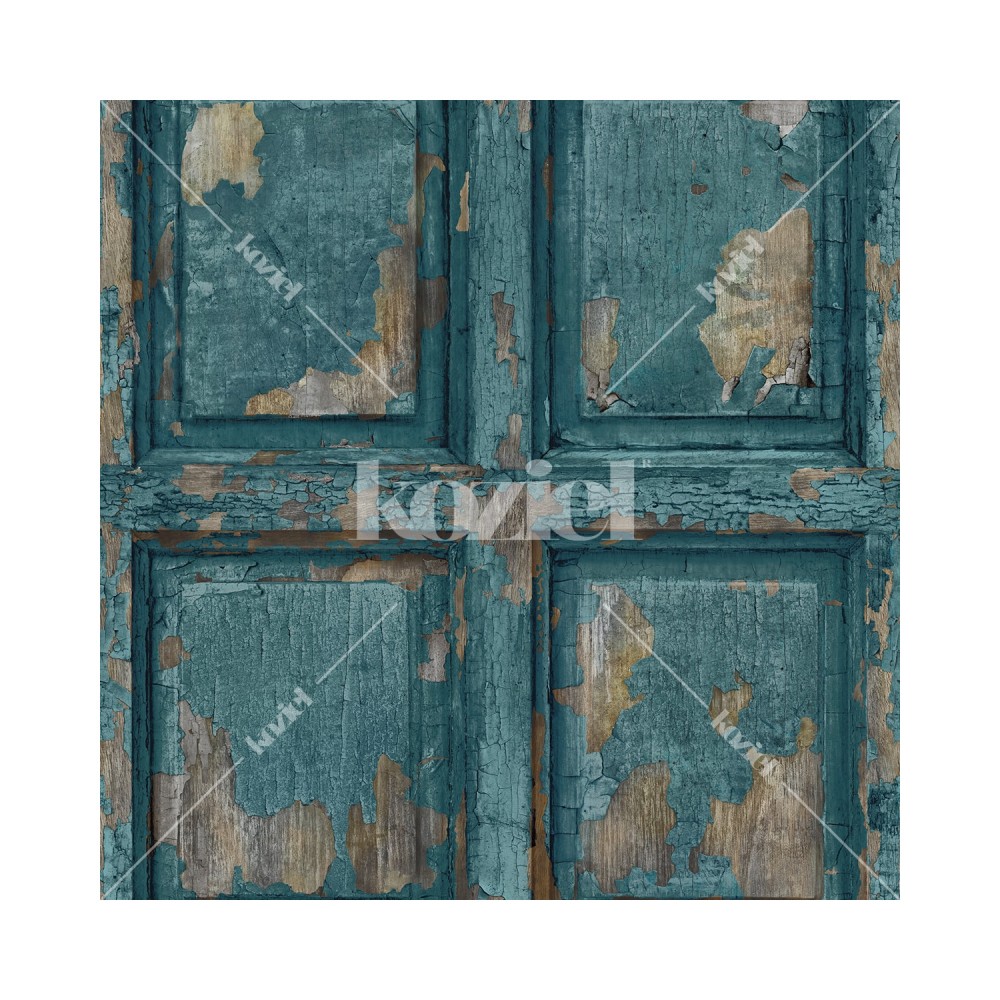 KOZIEL | English Antique Wood Paneling - Peacock Blue | 8888-323
