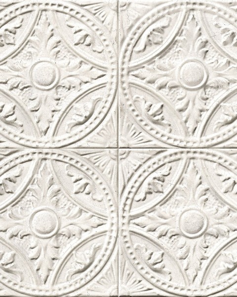 KOZIEL | White Medallion Tin Tiles | 8888-T121