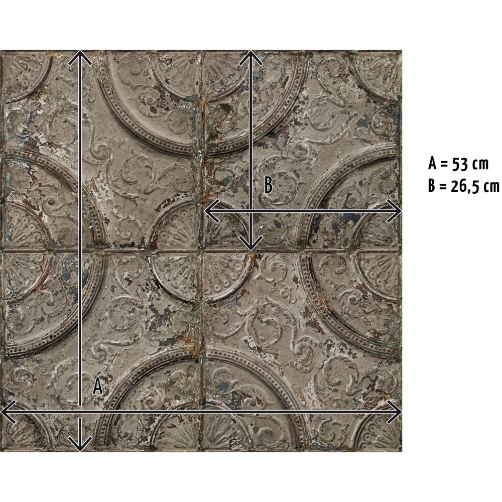 KOZIEL | Antique Taupe Grey Tin Tiles | PPV011P07X24