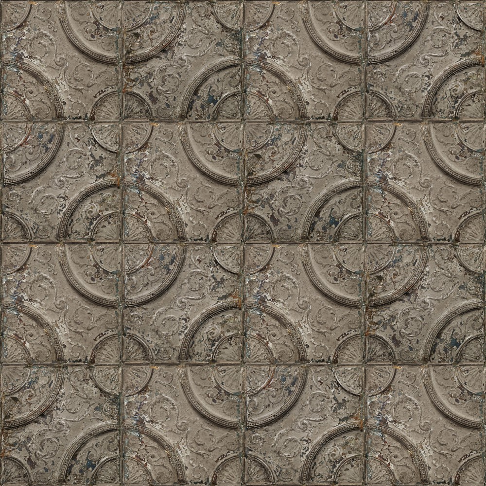 KOZIEL | Antique Taupe Grey Tin Tiles | PPV011P07X6