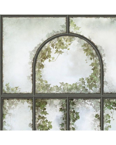LPV057LE-X | Panoramic wallpaper black royal greenhouse and ivy