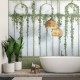 LPV058CL-X | Panoramic wallpaper sage green royal greenhouse covered with ivy