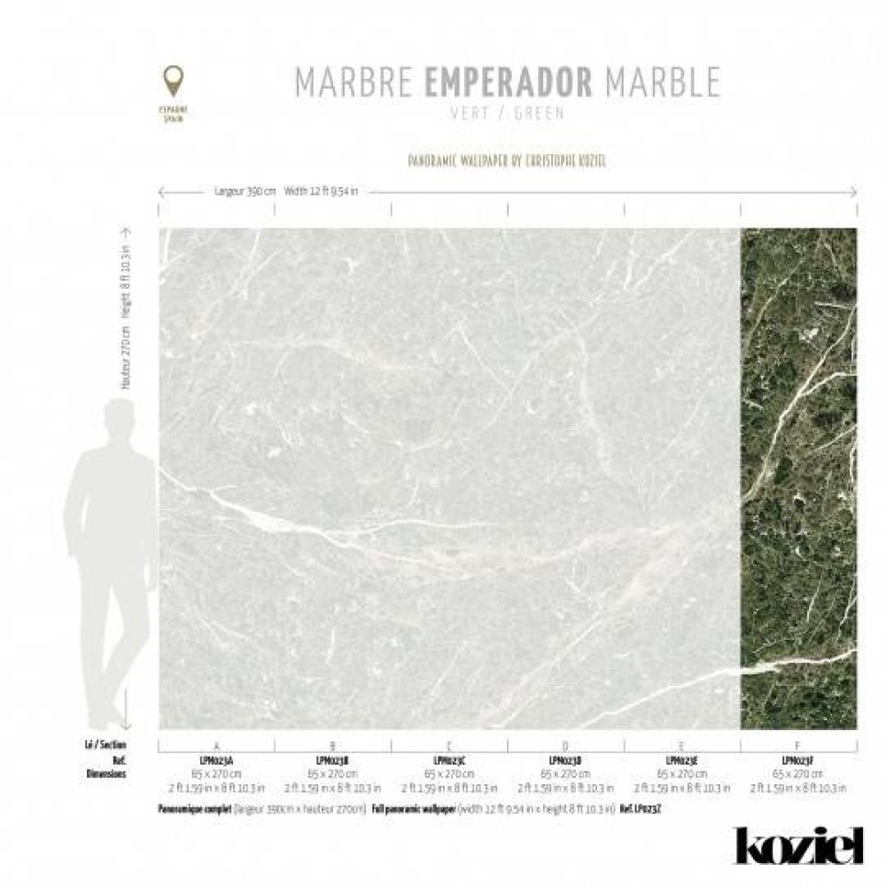 LPM023-X | Green Emperador marble panoramic wall mural