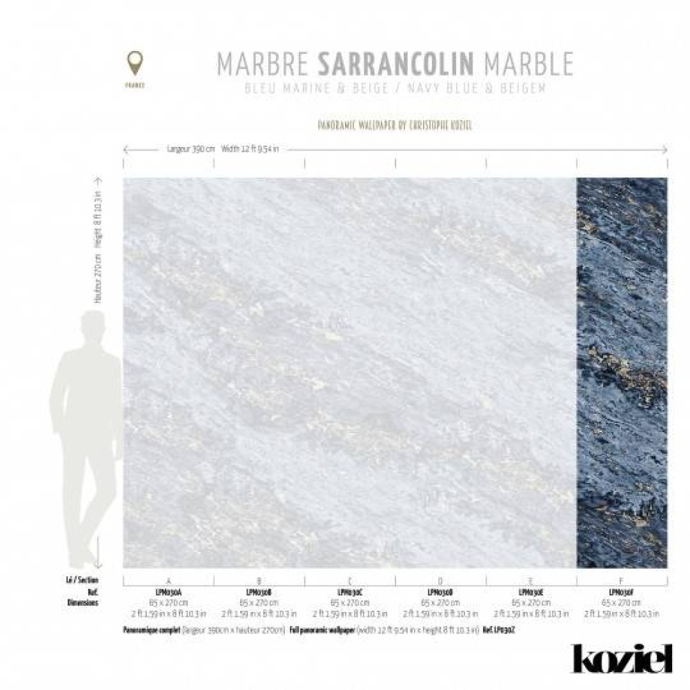 LPM030-X | Navy Blue & Beige Sarrancolin marble
