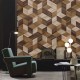 KOZIEL | Panoramic wallpaper inlaid with unstructured cubes | LPV014