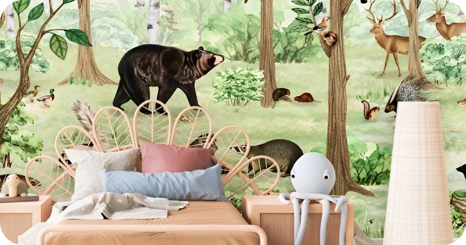 Forest with animal wallpaper collection