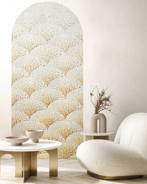 Koziel | Golden mosaic art deco ANTHEA arch wallpaper | ARCH-85MP