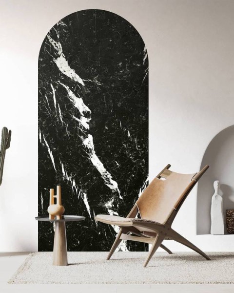 Koziel | Nero marquina marble arch wallpaper | ARCH-LPM001MP