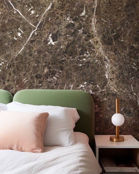 CUST-LPM018 | Brown Emperador Marble Panoramic Wall Mural