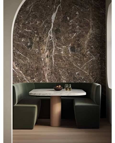CUST-LPM018 | Brown Emperador Marble Panoramic Wall Mural