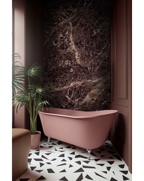 CUST-LPM022 | Deep Purple Emperador marble panoramic wall mural