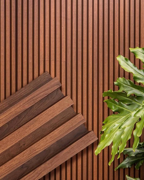  Fluted mdf panel | WPC wall cladding | Brown Wood