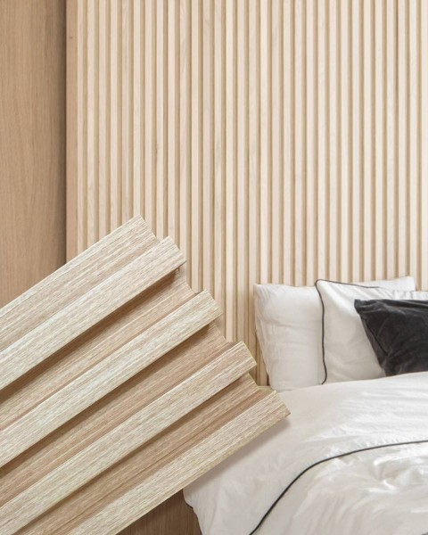 Fluted mdf panel | WPC wall cladding | Light Wood 