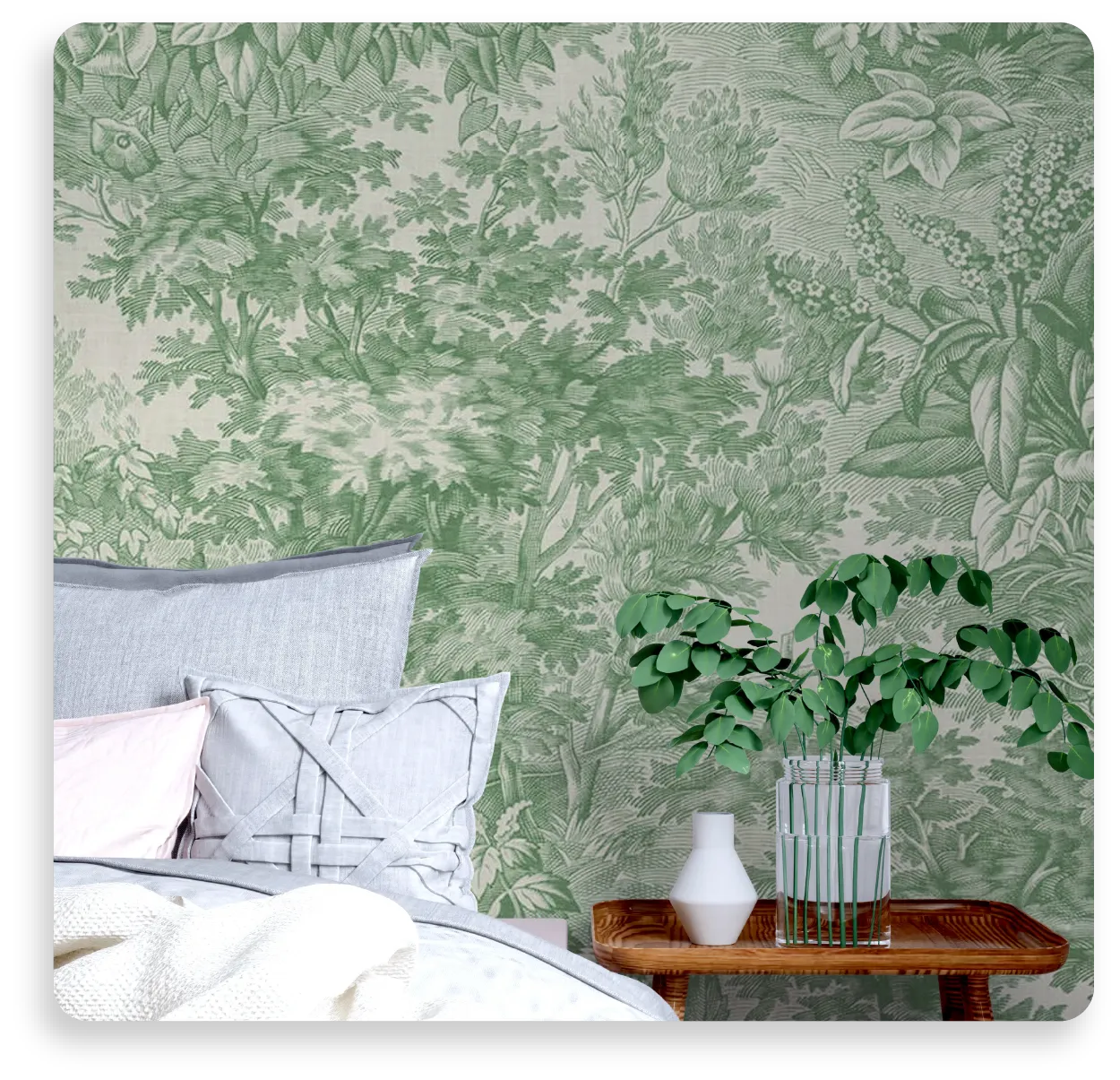 Blue Toile Wallpaper