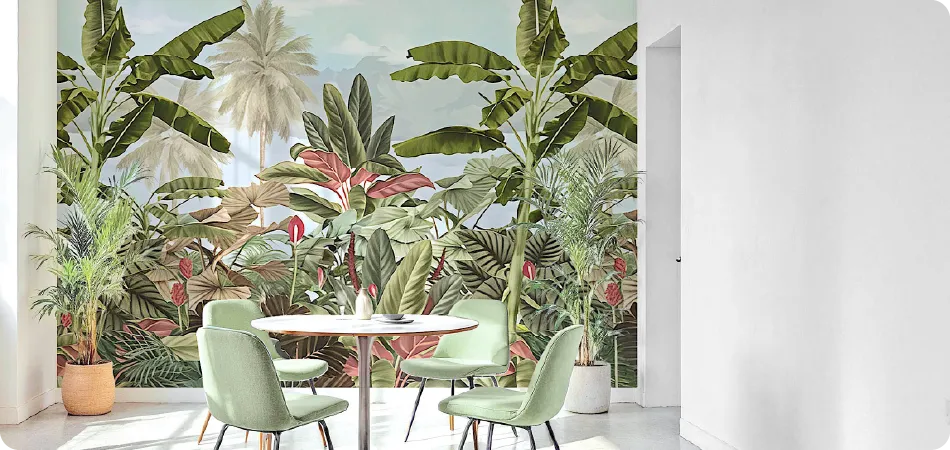 Tropical wallpaper for commercial and home