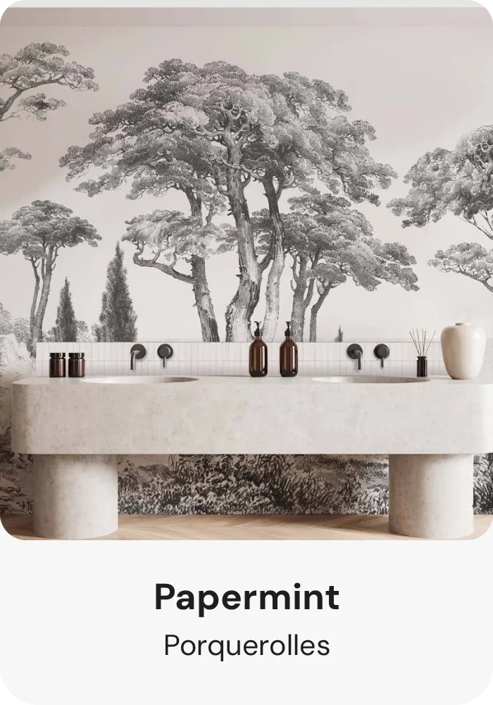Tropical jungle wallpaper for bathroom