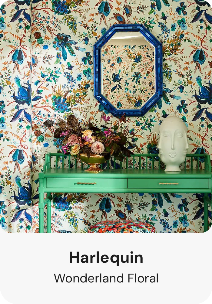 Harlequin Bespoke pattern wallpaper for living room