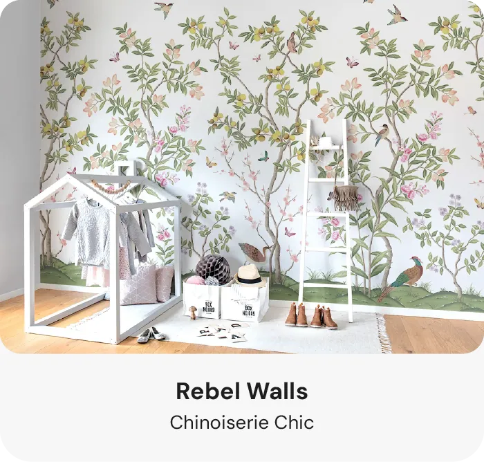 Chinoiserie wallpaper for kids and nursery room
