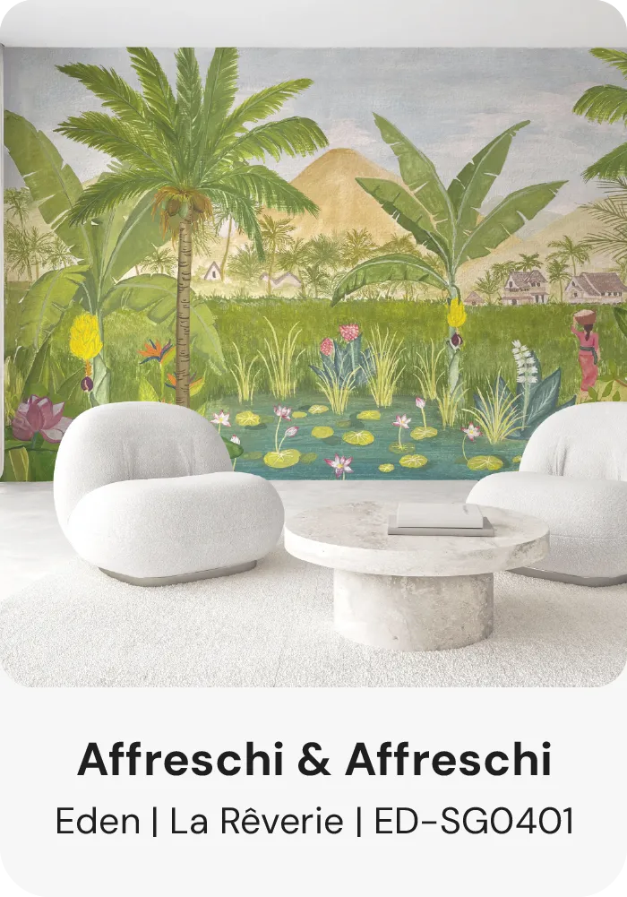 Tropical wallpaper for living room and Hotel lounge
