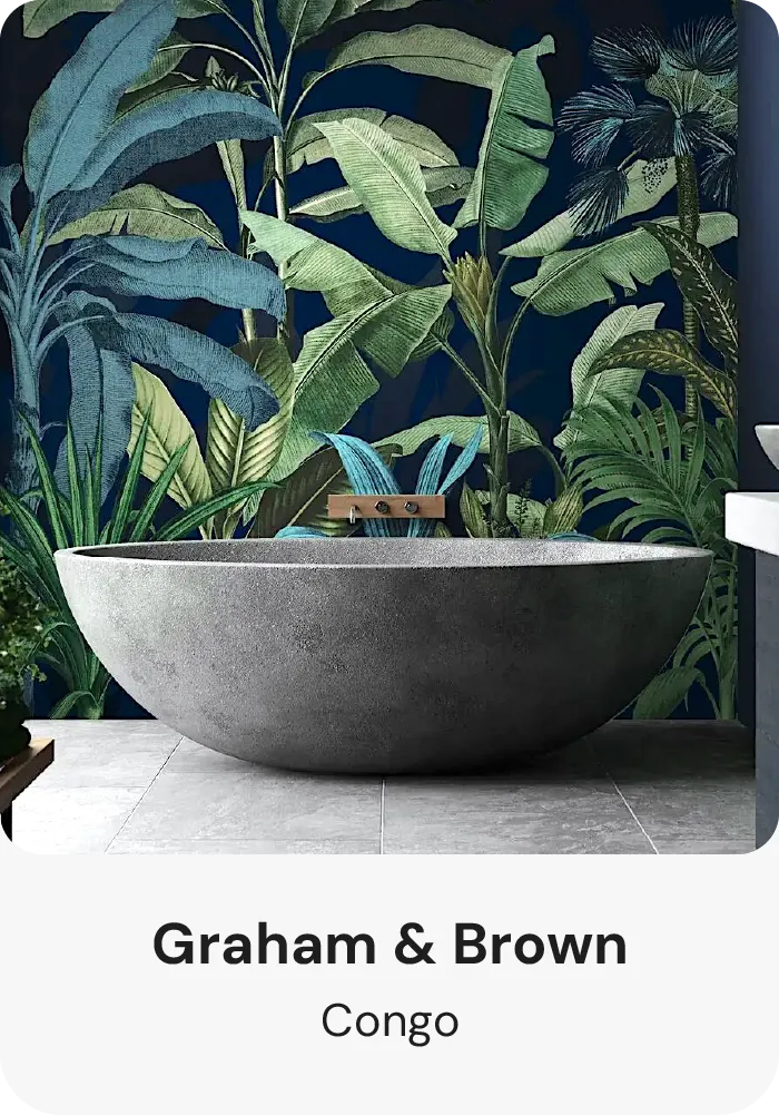 Tropical wallpaper for bathroom and toilet