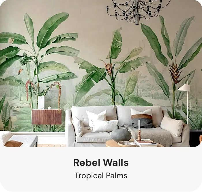 Tropical wallpaper for living room