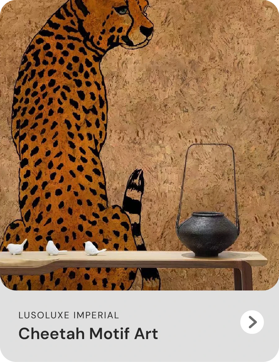 Lusoluxe Imperial Cheetah Motif Art Cork Wallpaper
