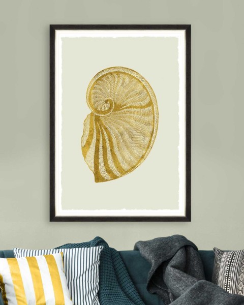 MINDTHEGAP | GOLDEN SEASHELL Framed Art