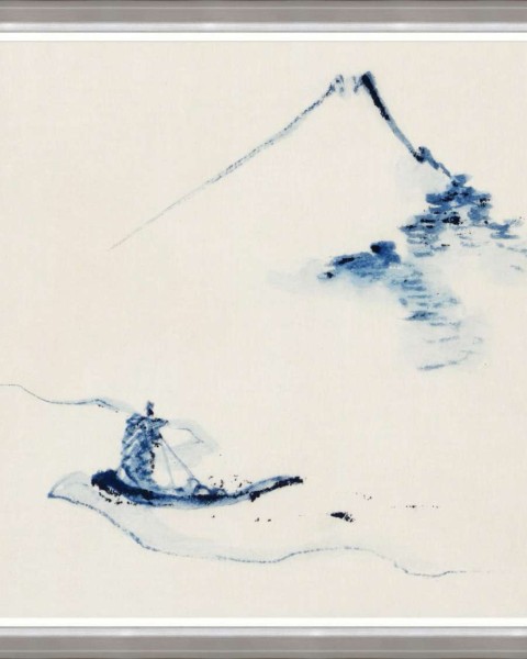 MINDTHEGAP | A PERSON IN A SMALL BOAT by Hokusai Framed Art | FA13350
