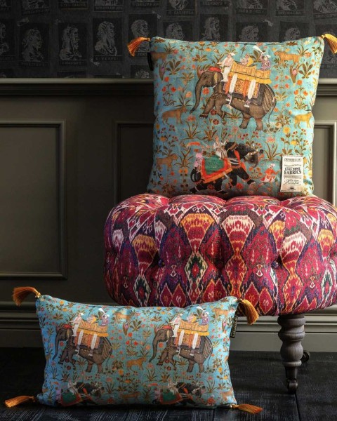 MINDTHEGAP | HINDUSTAN Aquamarine Cushion