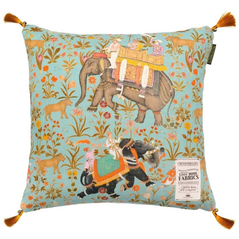 MINDTHEGAP | HINDUSTAN Aquamarine Cushion