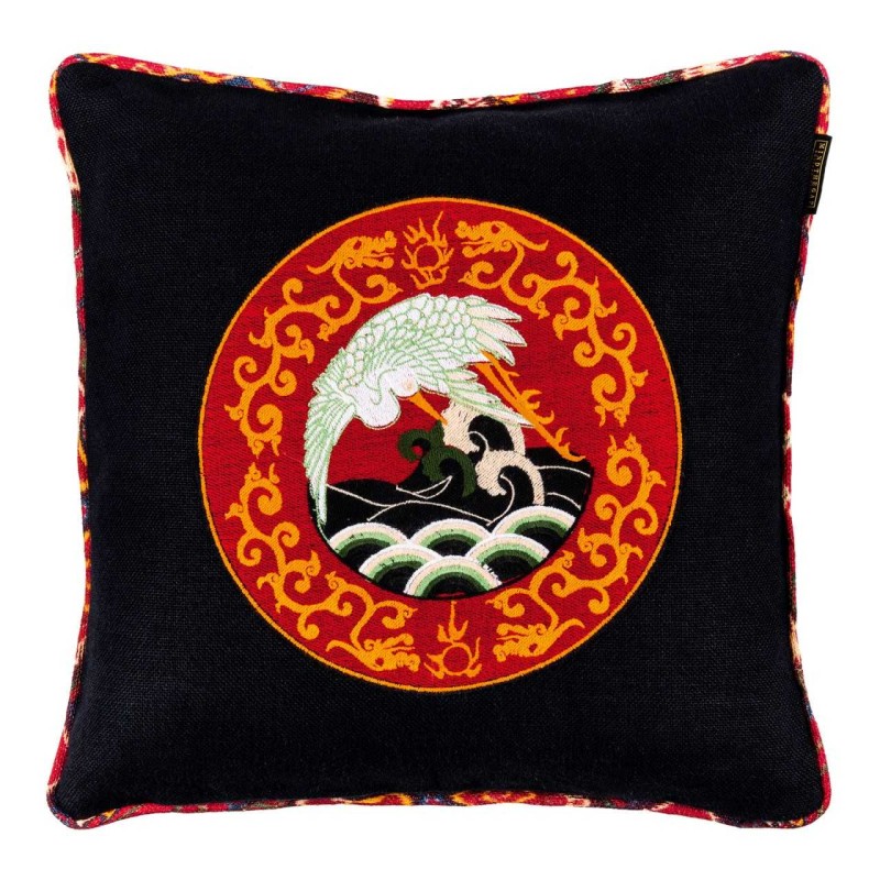 MINDTHEGAP | ASIAN CRANE Embroidered Cushion | LC40034