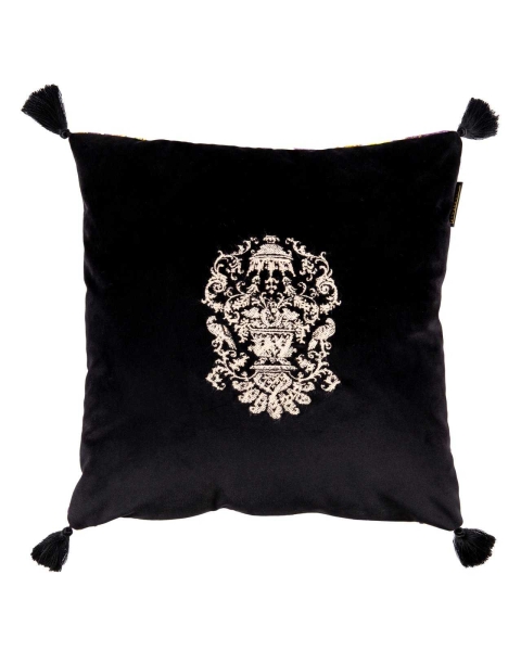 MINDTHEGAP | MANOR CREST Velvet Embroidered Cushion | LC40043