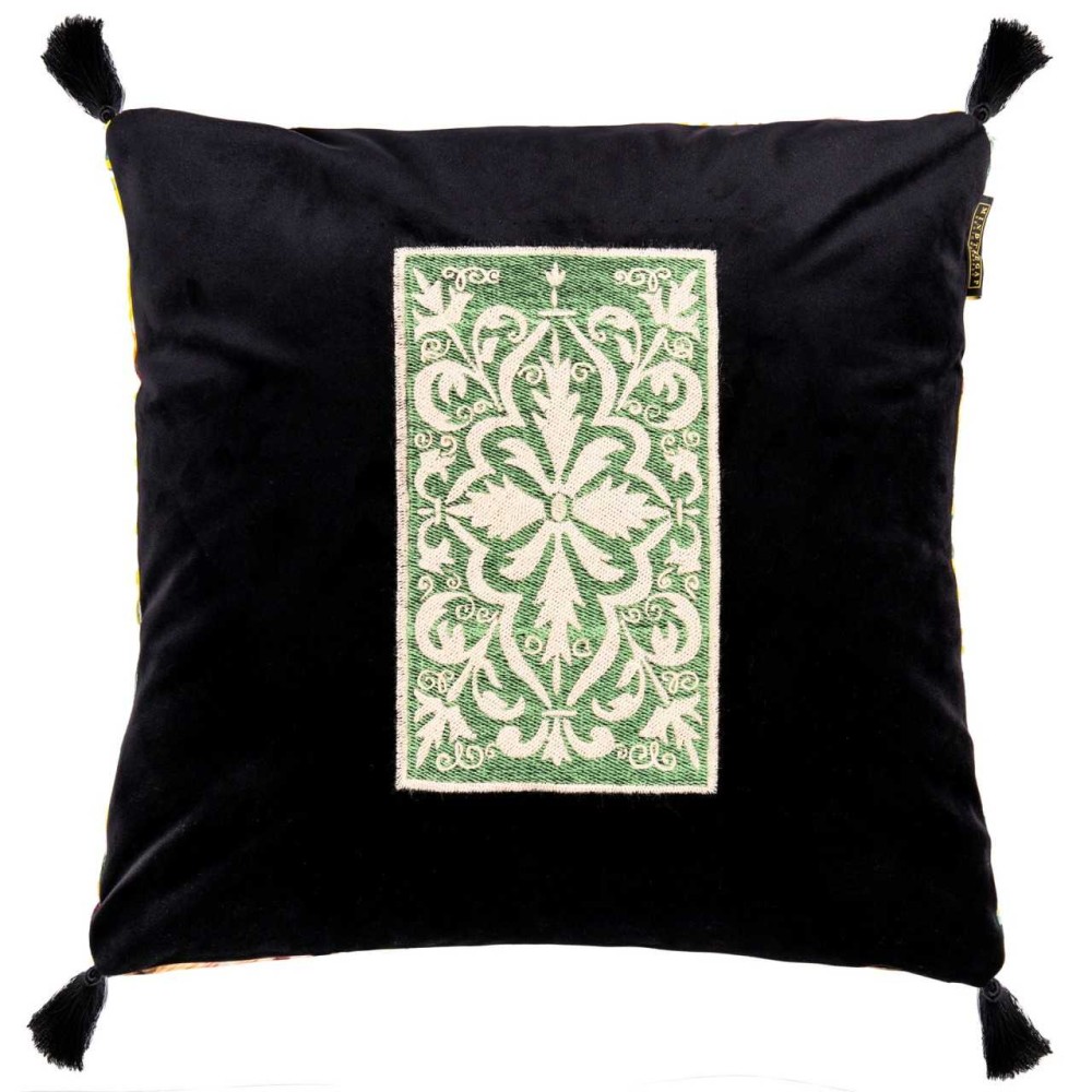 MINDTHEGAP | SPANISH EMBROIDERY Velvet Embroidered Cushion | LC40045