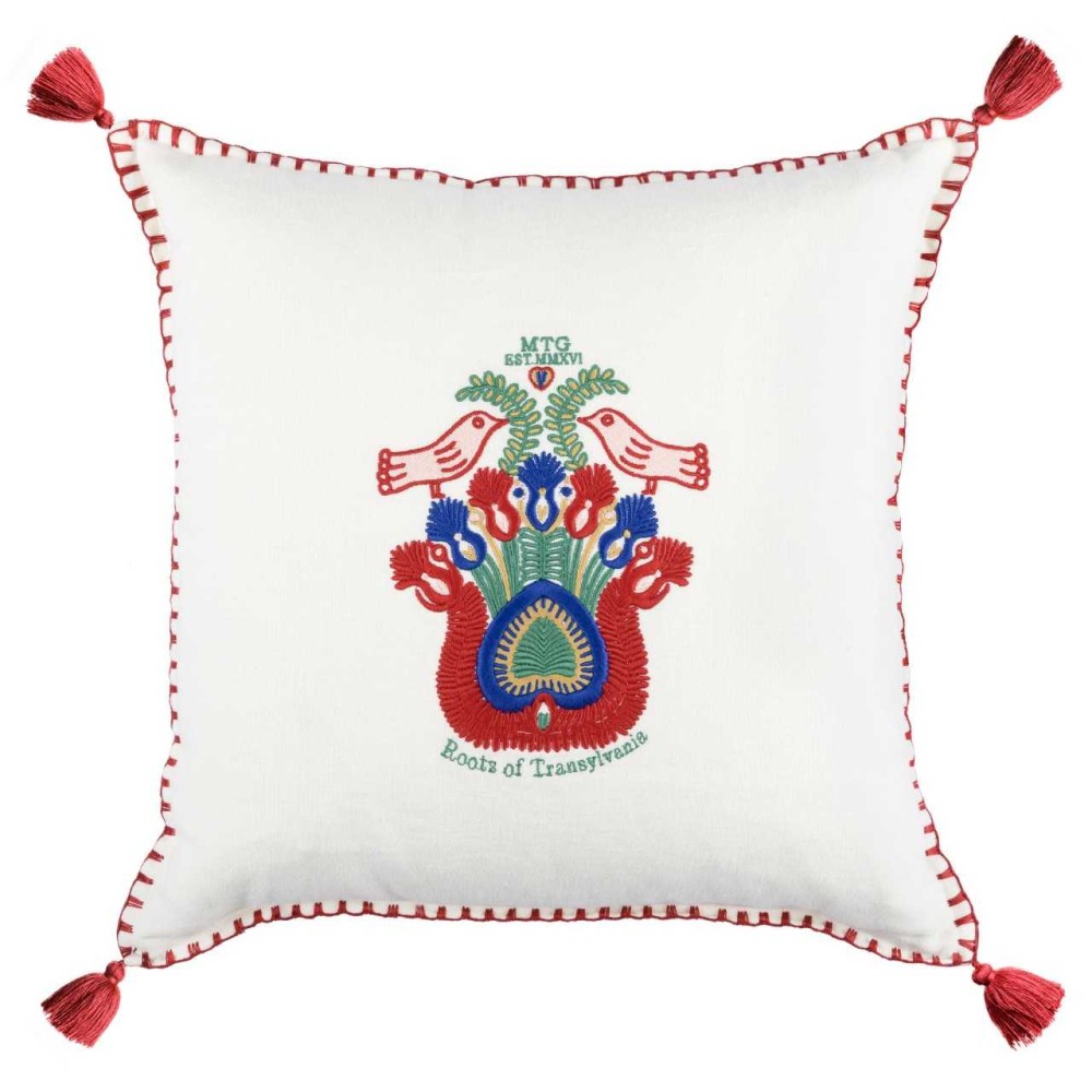 MINDTHEGAP | ROOTS OF TRANSYLVANIA Linen Embroidered Cushion | LC40082