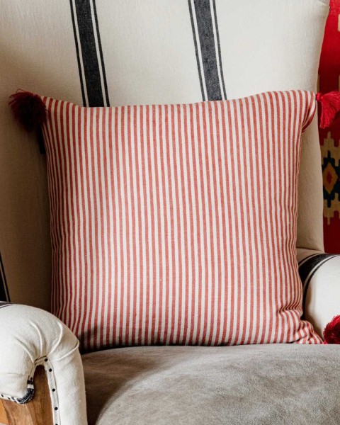 MINDTHEGAP | RHUBARB Stripe Heavy Cushion | LC40097