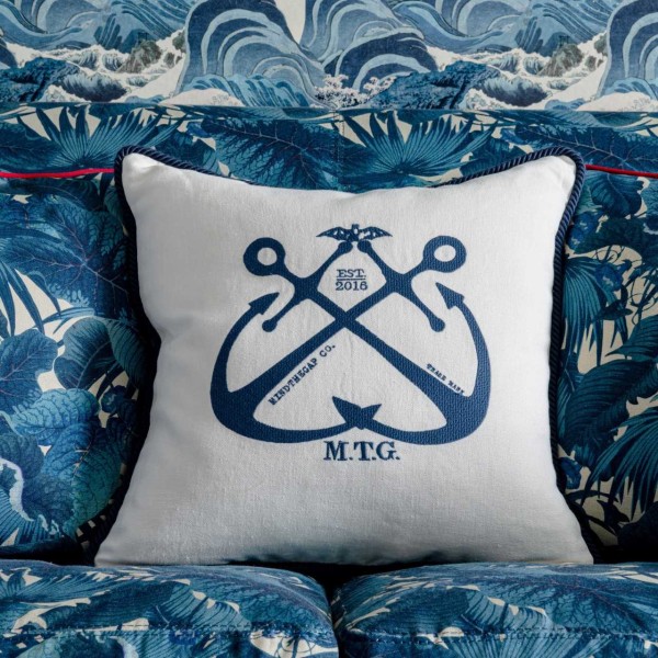 MINDTHEGAP | VINTAGE ANCHORS Embroidered Cushion | LC40106